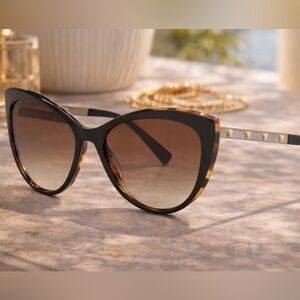 NIB VERSACE BROWN HAVANA SUNGLASSES